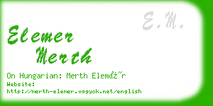 elemer merth business card